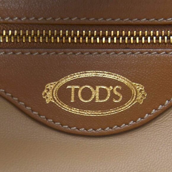 Auth TOD’S Shoulder Bag Beige/Brown Bore/Leather - Picture 14 of 15